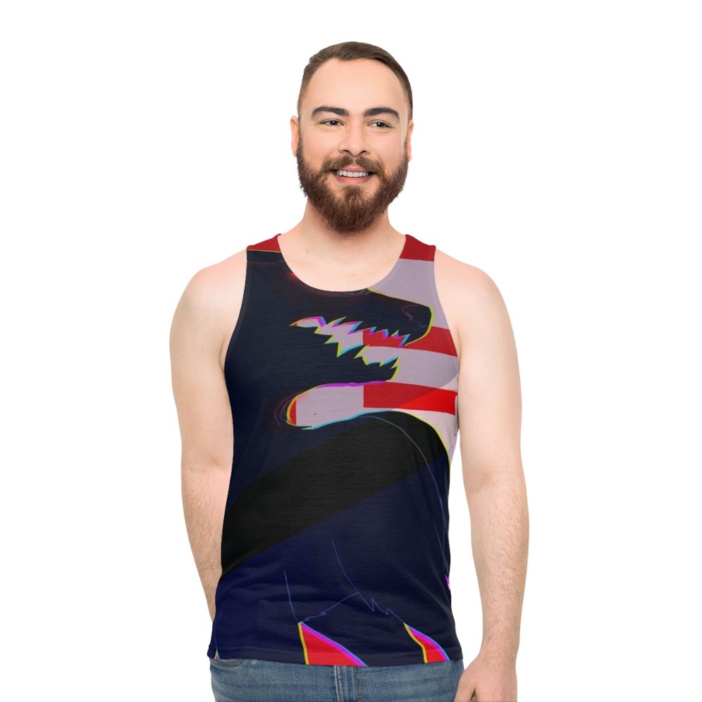 Fierce Wolf Unisex Tank Top with Animal Print Design