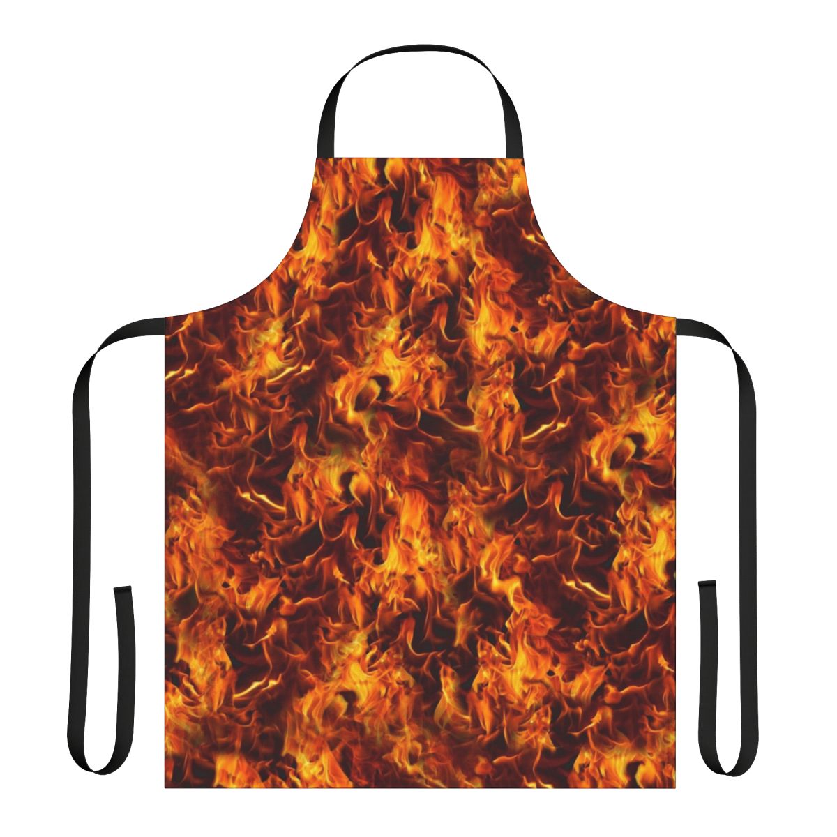 Apron featuring a bold, fiery flames pattern design