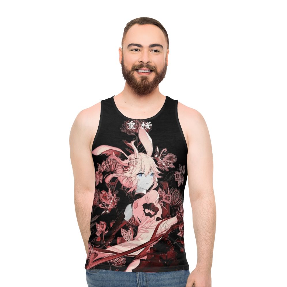 Fiery Higanbana Samurai Unisex Tank Top