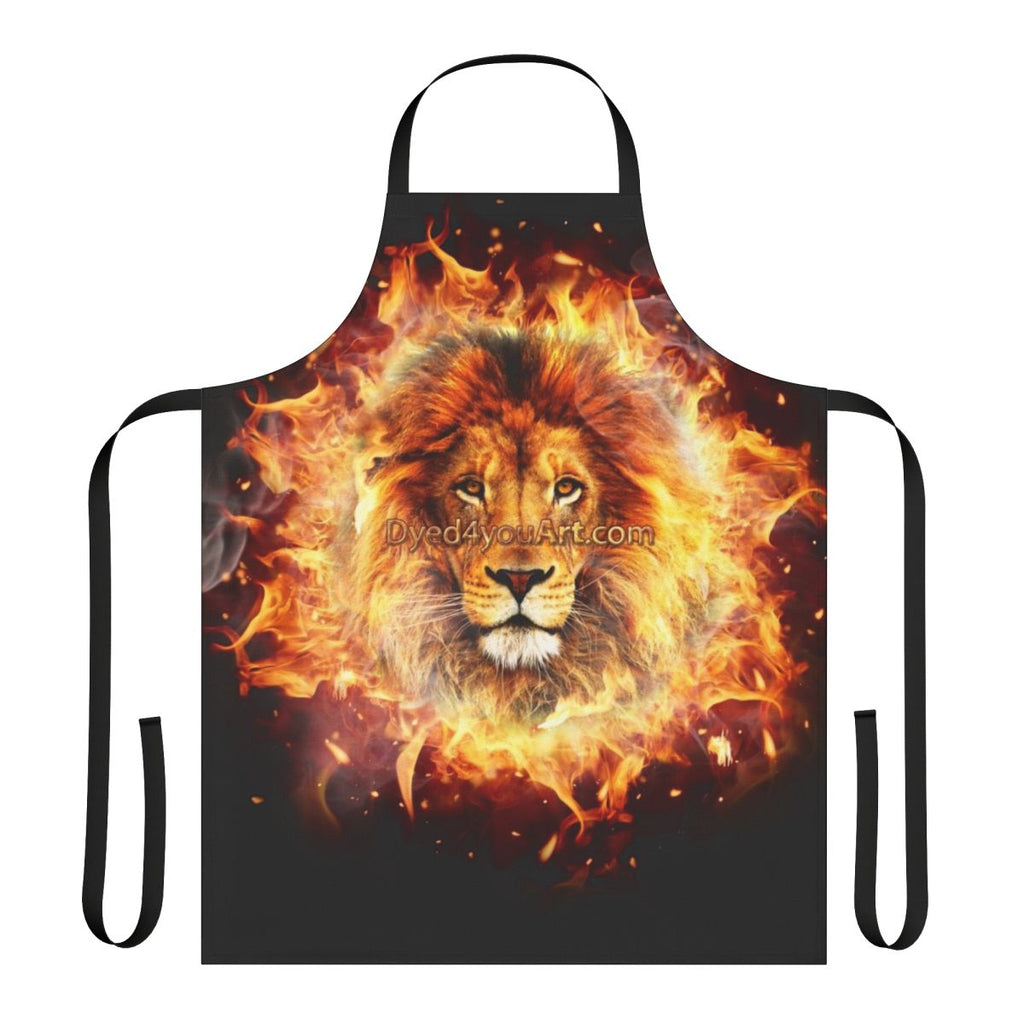 Fiery lion design on a high-quality apron