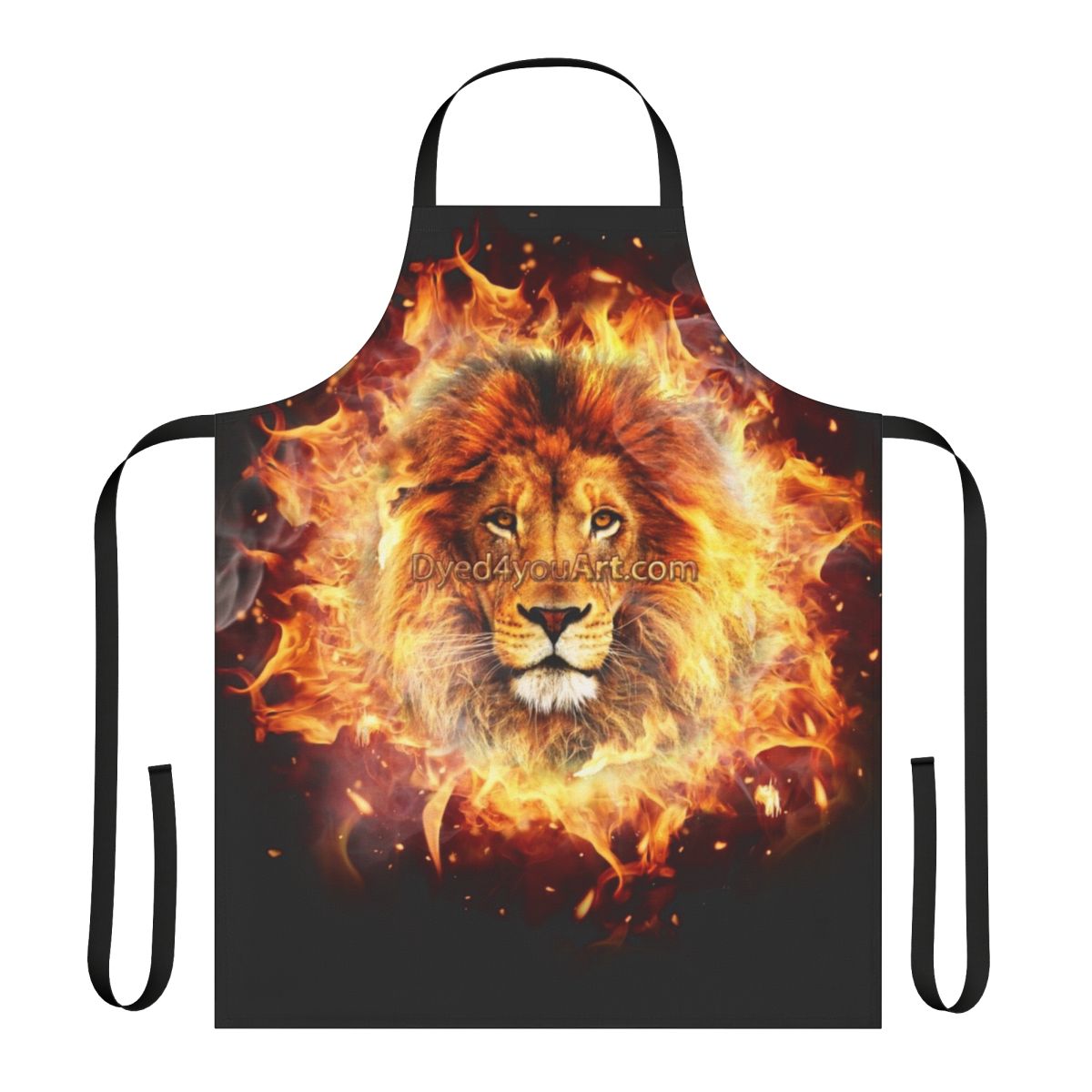 Fiery lion design on a high-quality apron