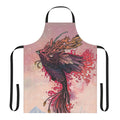 Fiery phoenix design embroidered on a high-quality apron