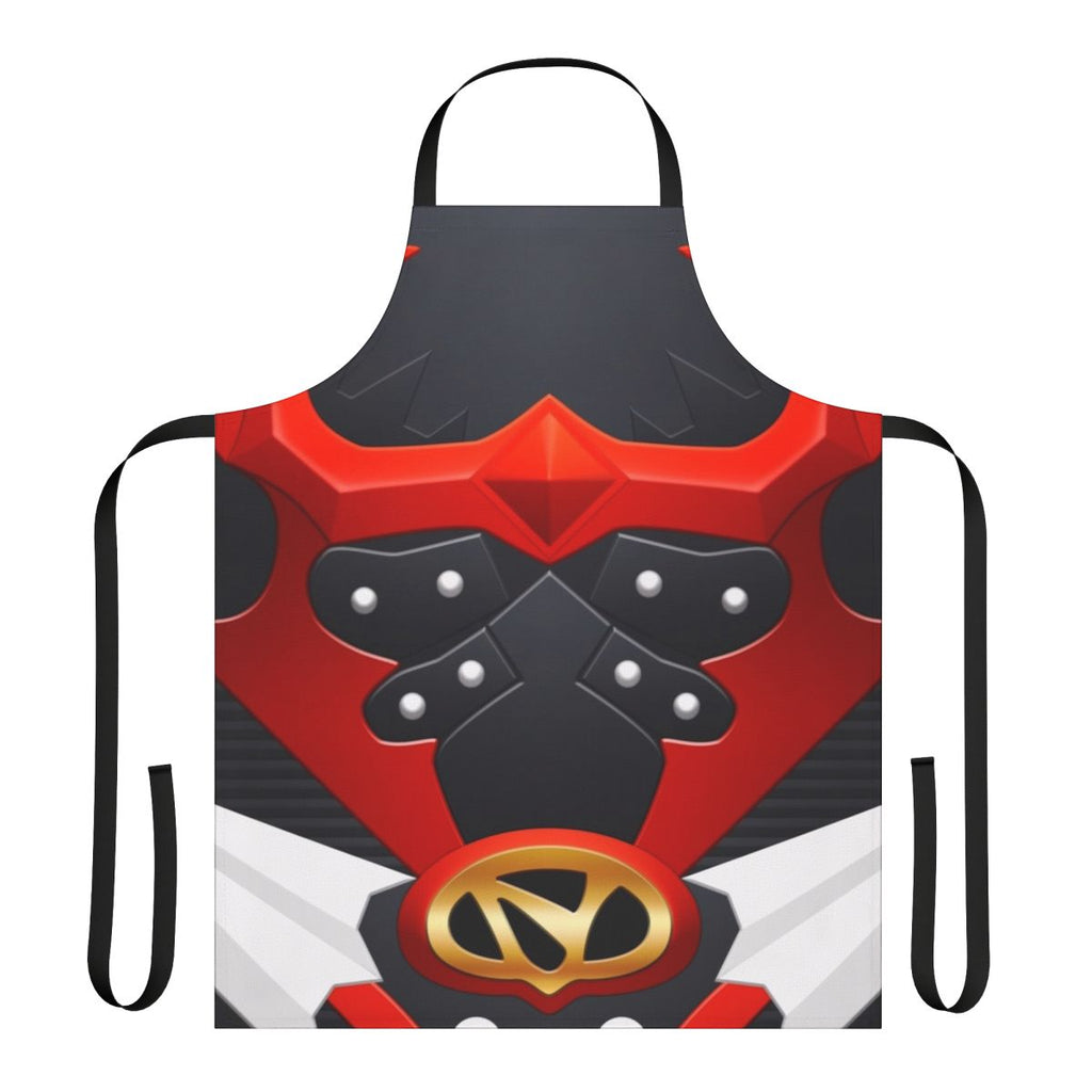 Fiery red apron with power ranger, psycho ranger, and red ranger design