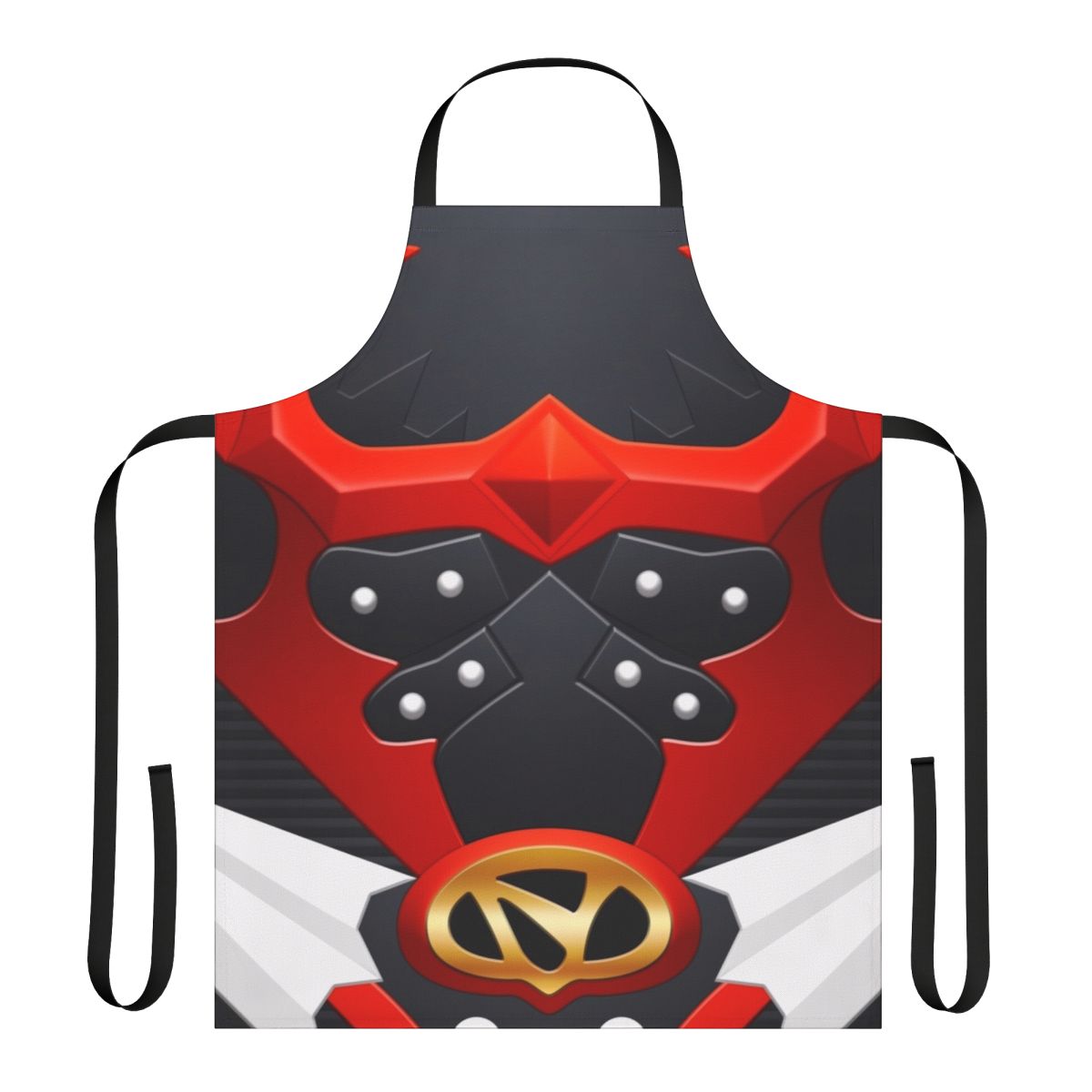Fiery red apron with power ranger, psycho ranger, and red ranger design