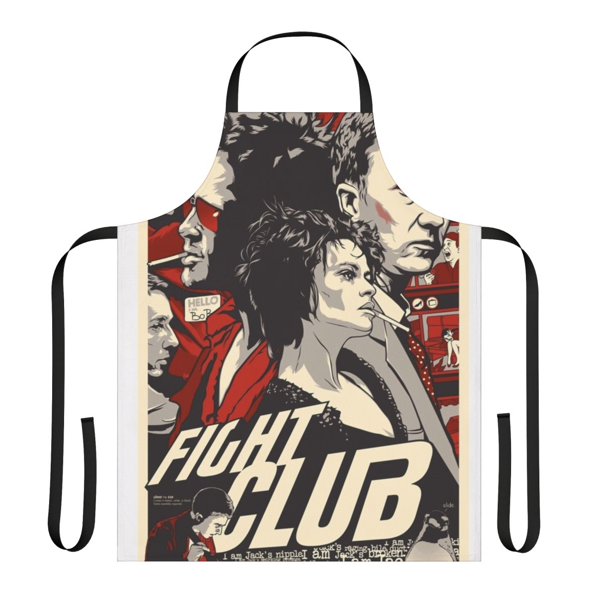 Fight Club inspired apron featuring iconic imagery and design