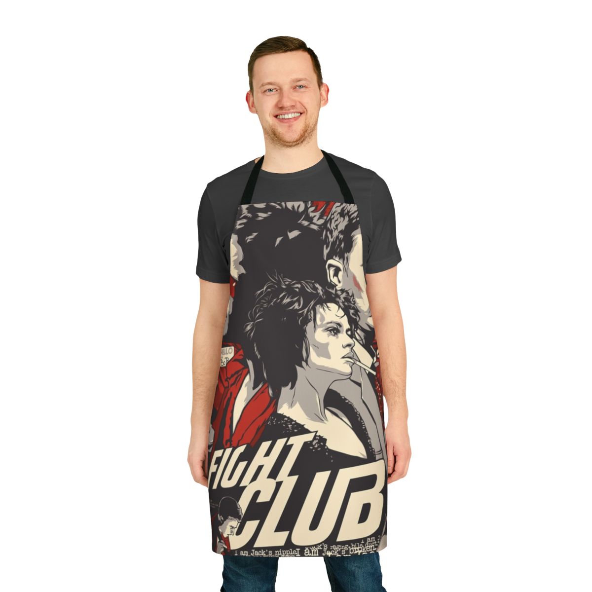 Fight Club inspired apron featuring iconic imagery and design