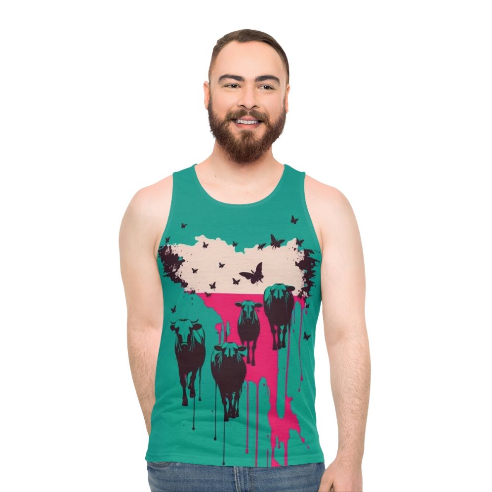 Unisex tank top with the message "Fight Escape Or Die"