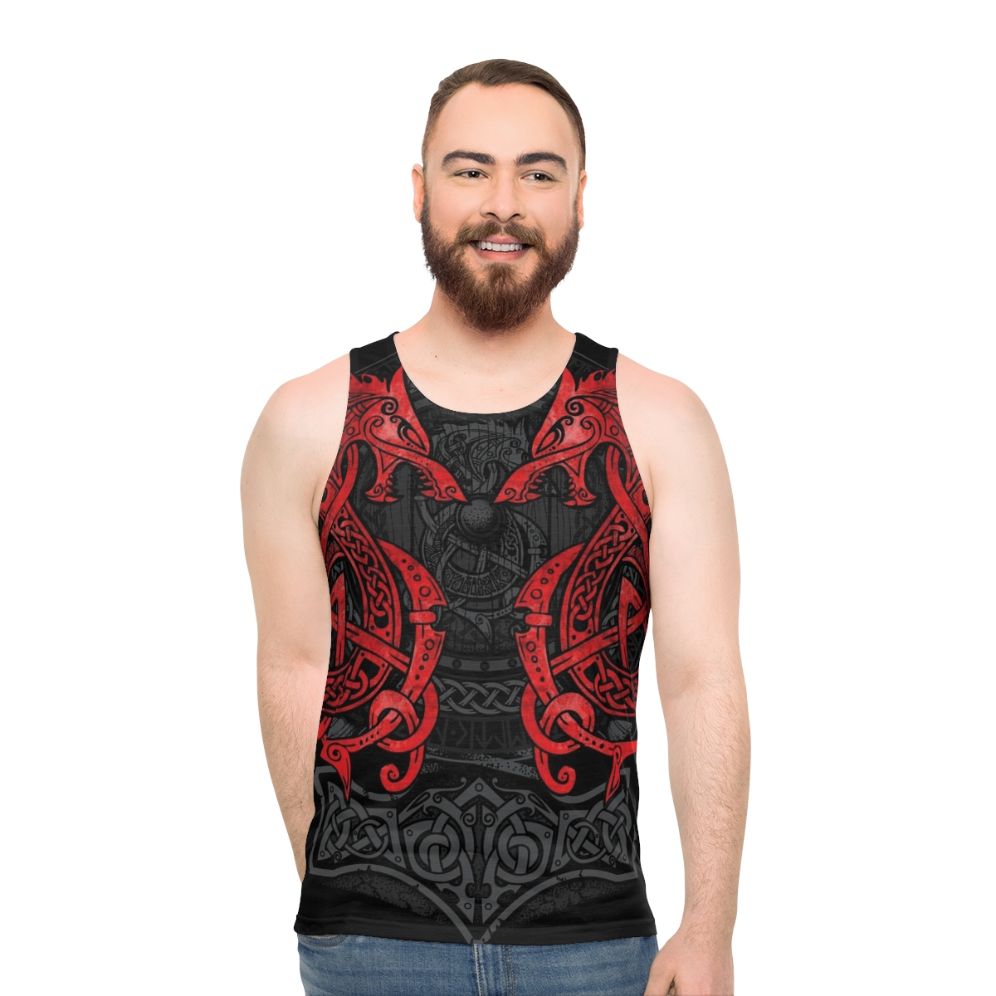 Fighting Fenrir Red Unisex Tank Top