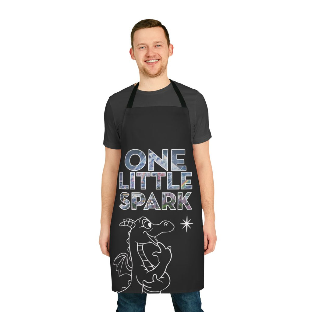 Figment-inspired black apron with a whimsical design, perfect for the Disney enthusiast