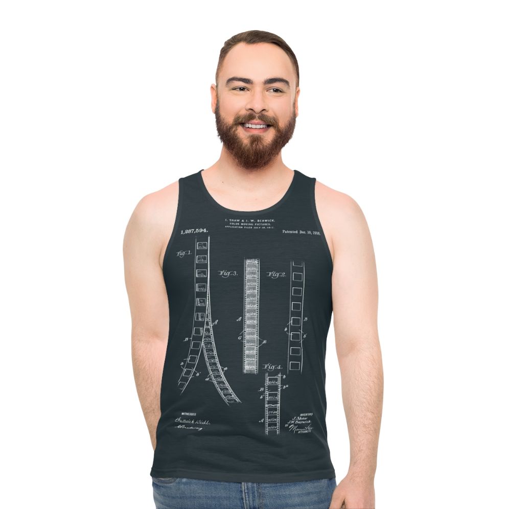 Film editor film strip patent prints 1918 unisex tank top