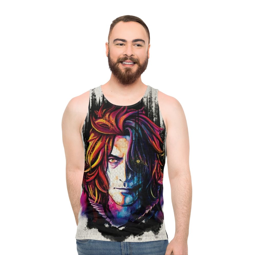 Final Fantasy inspired unisex tank top with "A Man of No Consequence" text