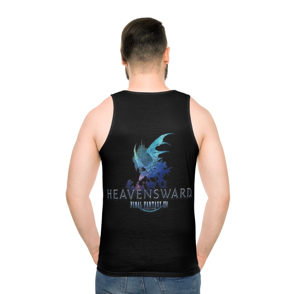 Final Fantasy XIV Heavensward logo printed on a unisex tank top