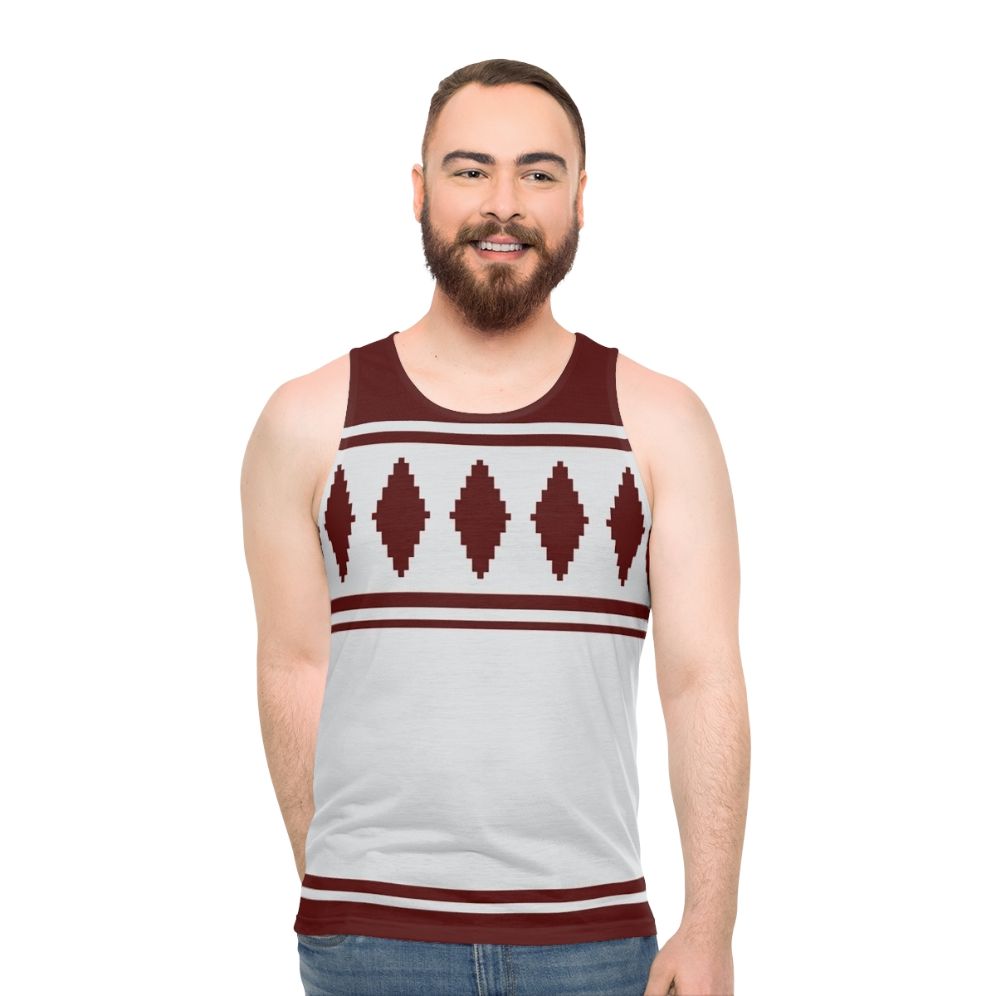 Unisex tank top with traditional Finnish Jussipaita pattern