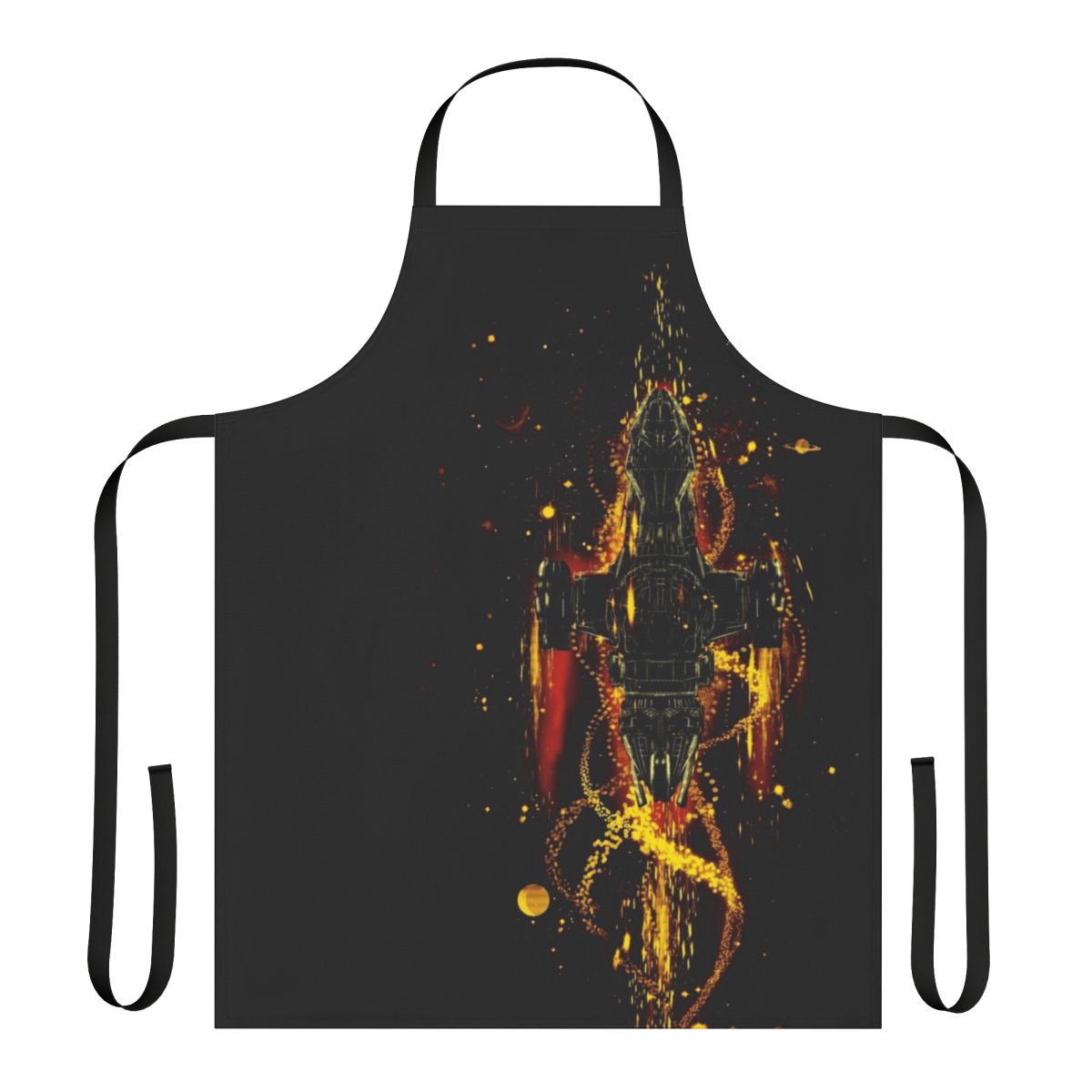 Fireflies inspired sci-fi apron with space, television, and movie graphics