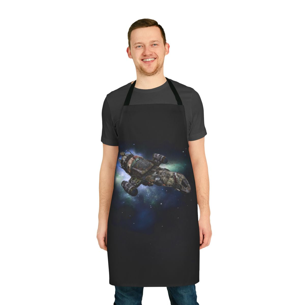 Firefly-themed apron with Serenity spaceship design