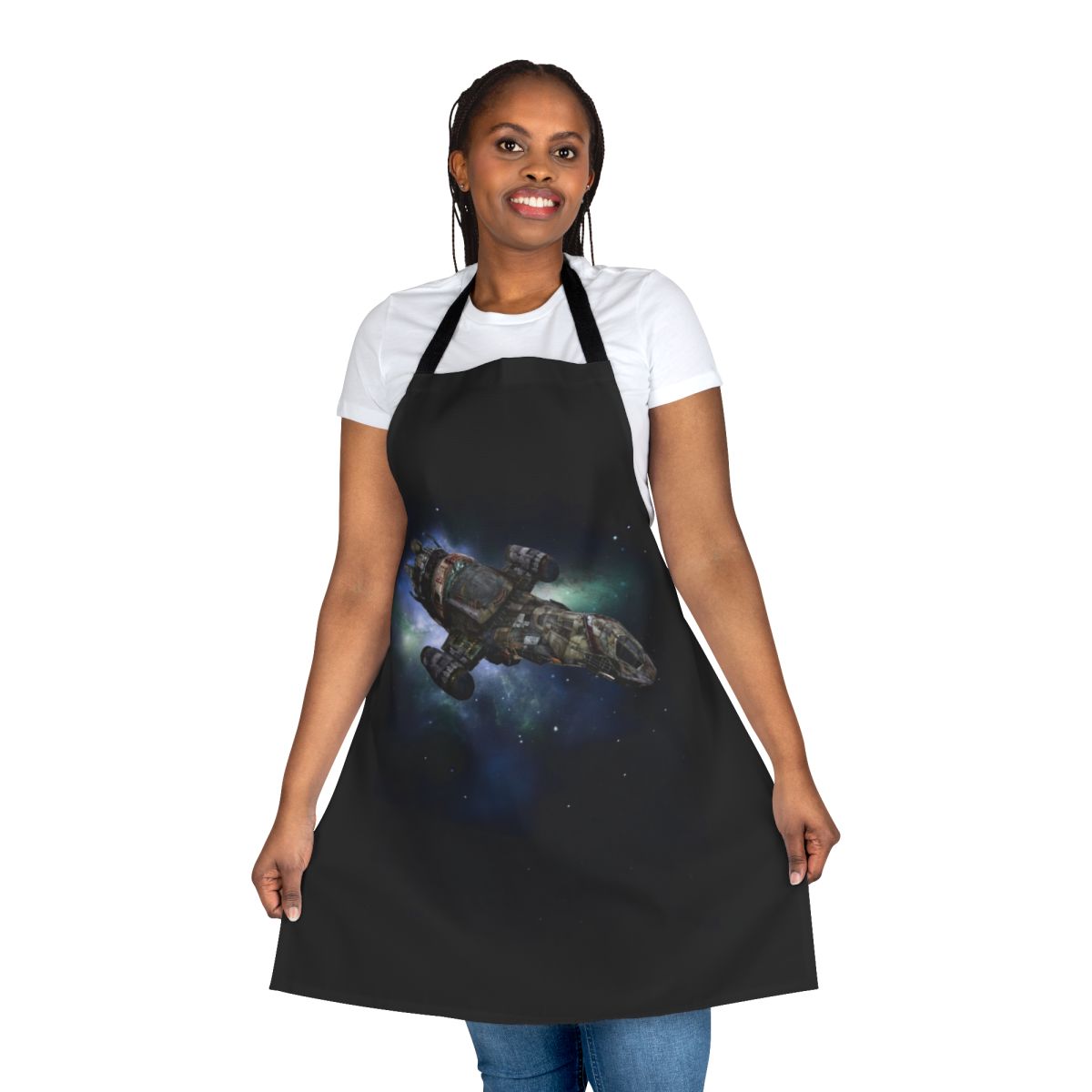 Firefly-themed apron with Serenity spaceship design