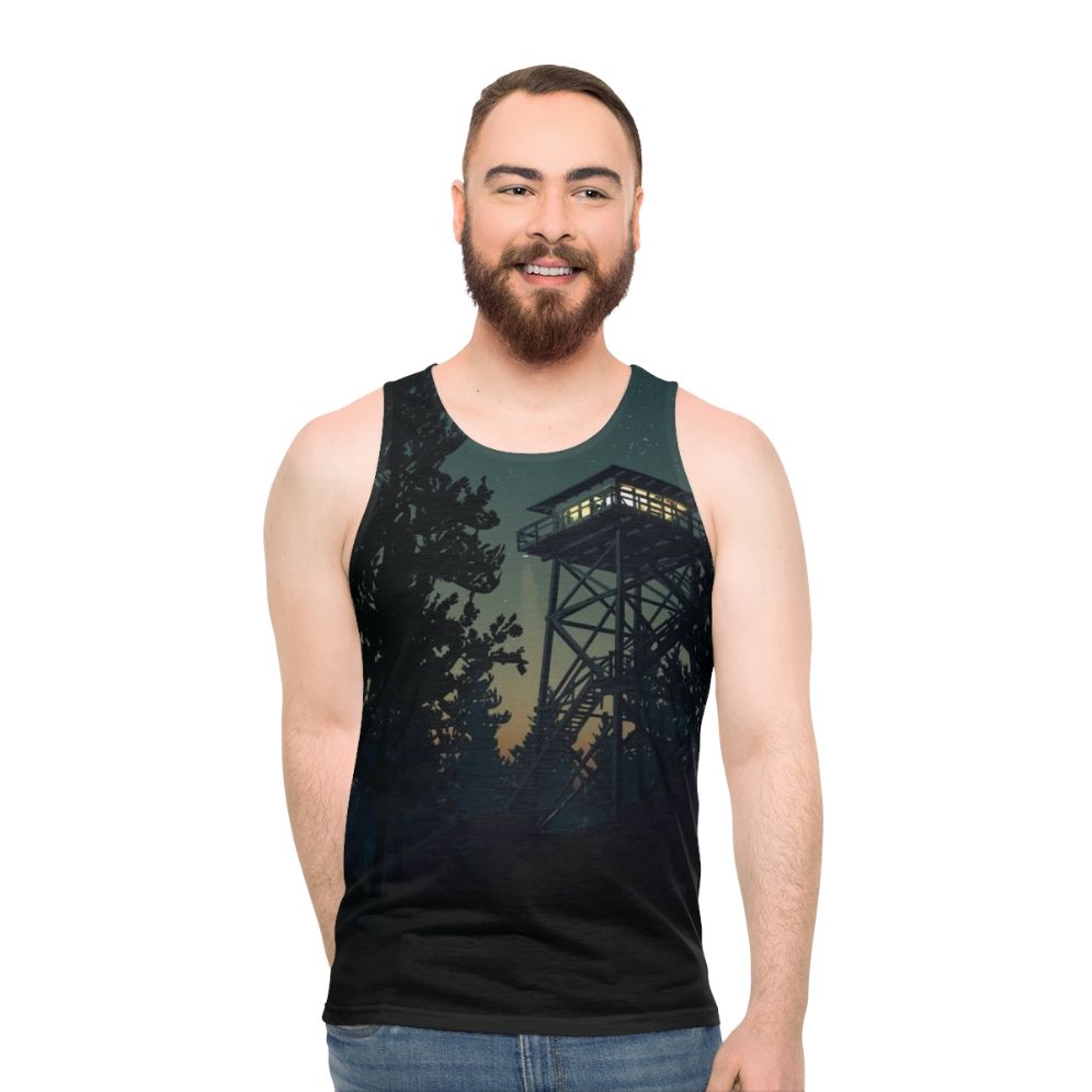 Firewatch 4K minimalist art design unisex tank top