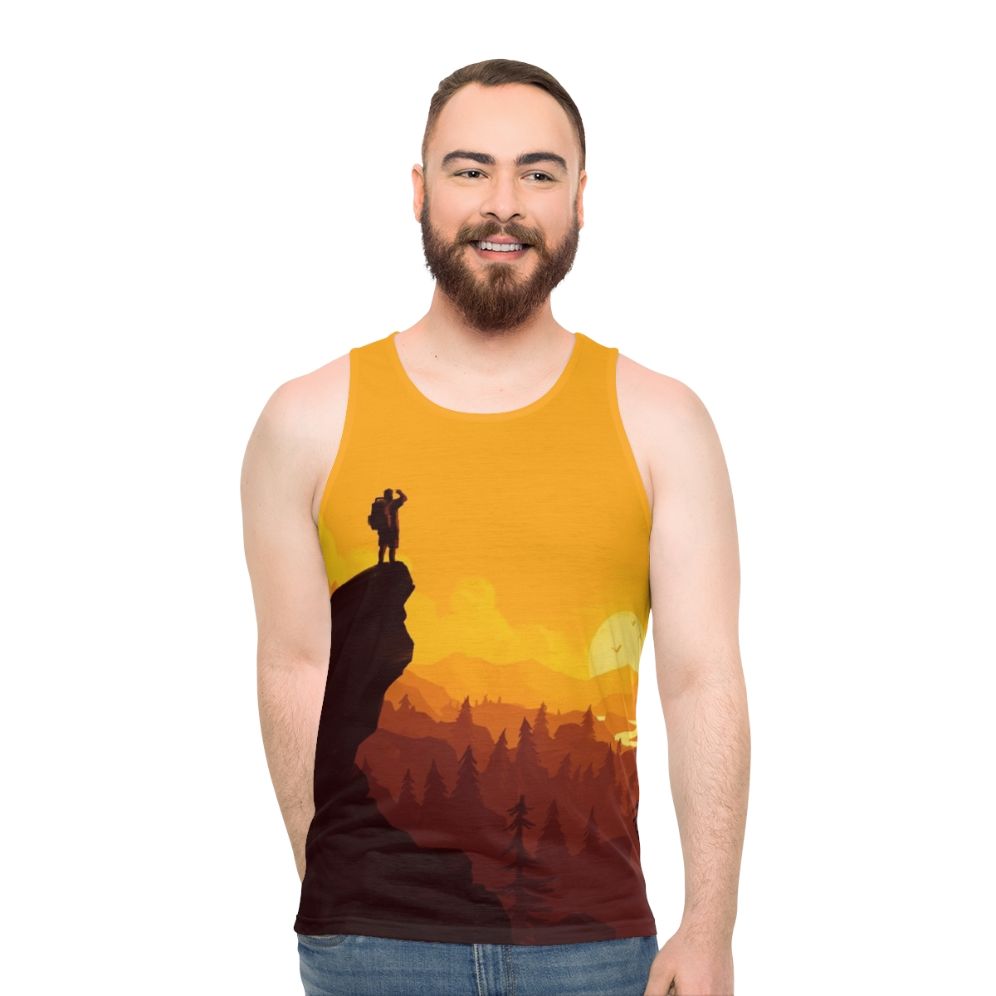 Firewatch landscape art 4K unisex tank top