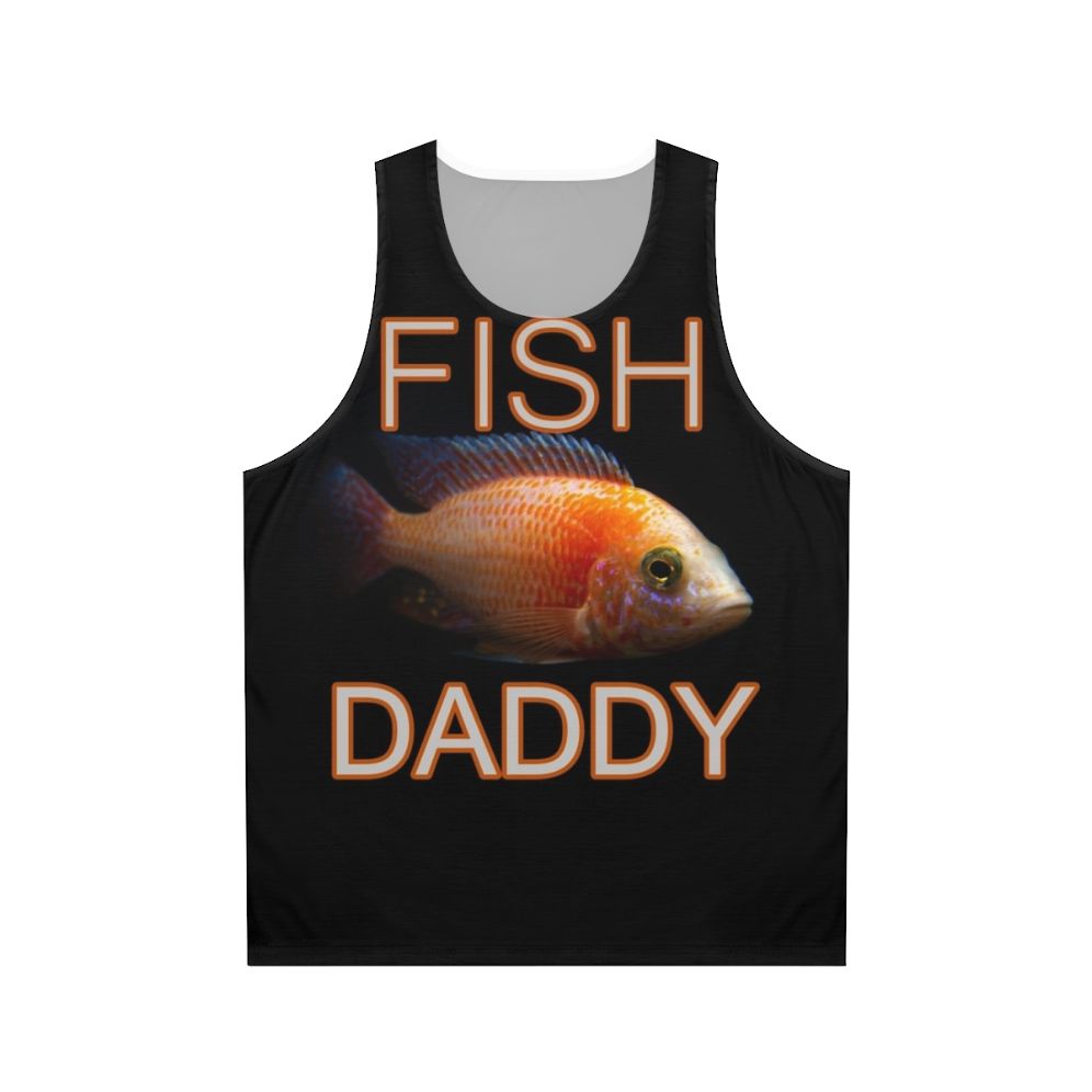 Fish daddy unisex tank top featuring an african cichlid design