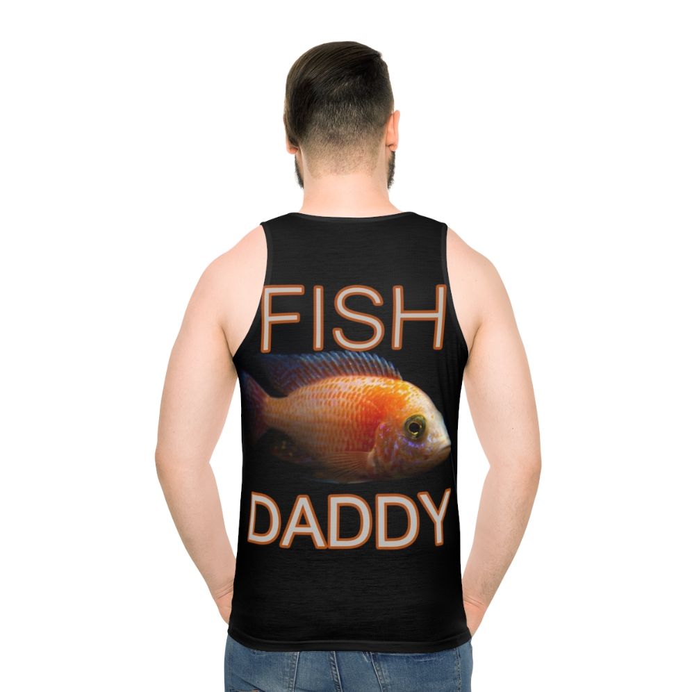 Fish daddy unisex tank top featuring an african cichlid design