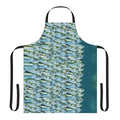 Fishing apron featuring a green backs design, perfect for anglers and seafood enthusiasts.