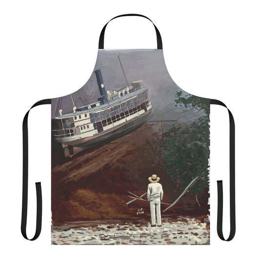 Fitzcarraldo-inspired apron featuring an illustration of the classic film