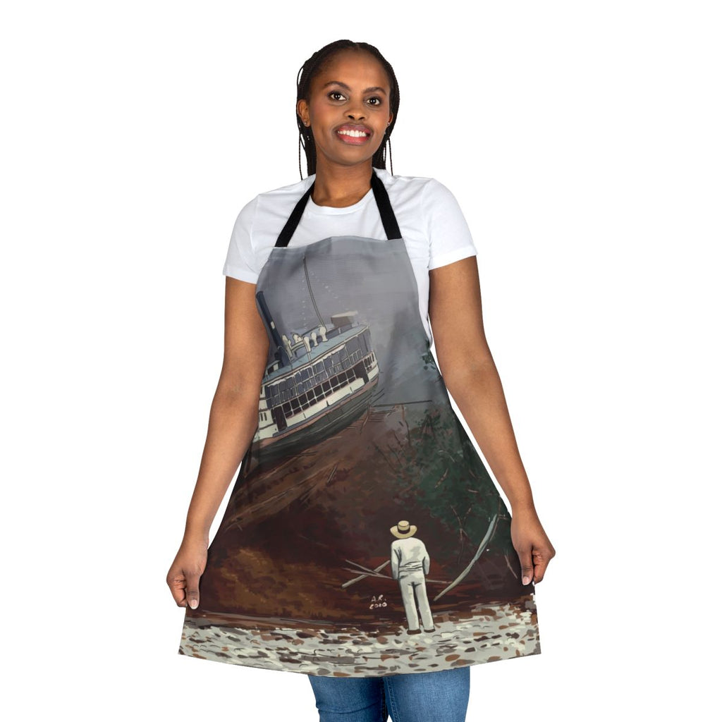 Fitzcarraldo-inspired apron featuring an illustration of the classic film