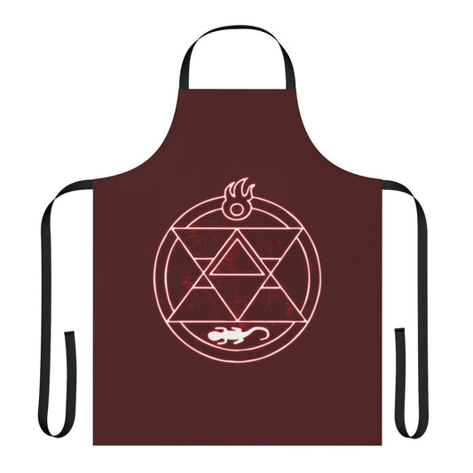 Flame Alchemist inspired apron with fiery design