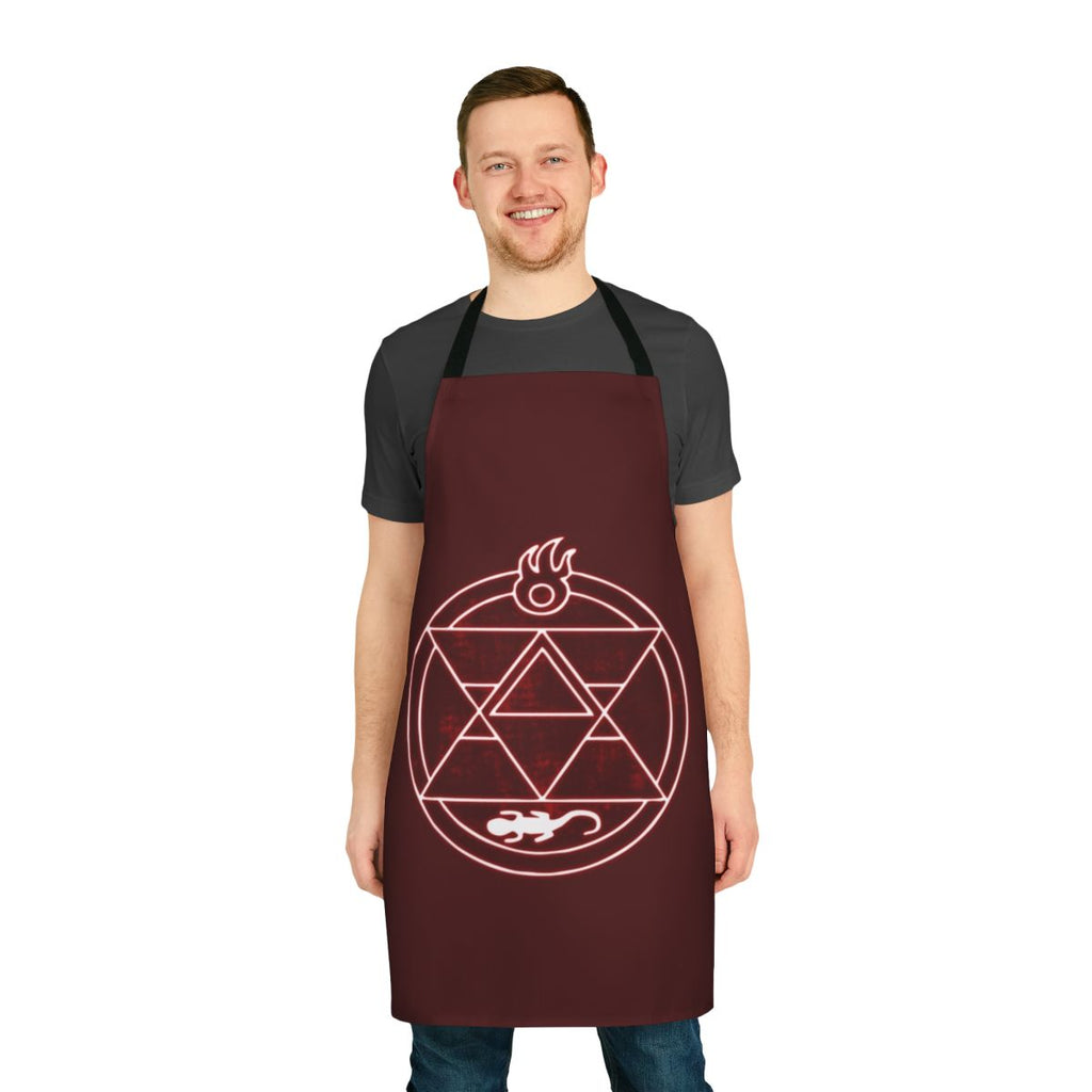 Flame Alchemist inspired apron with fiery design