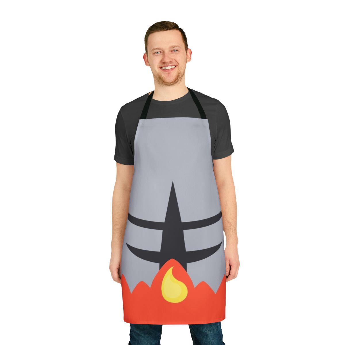 Flame-Inspired Pokemon-Style Apron featuring fire-type Pokemon designs