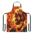 Fiery red and orange apron with a Ghost Rider-inspired design, perfect for the superhero chef.
