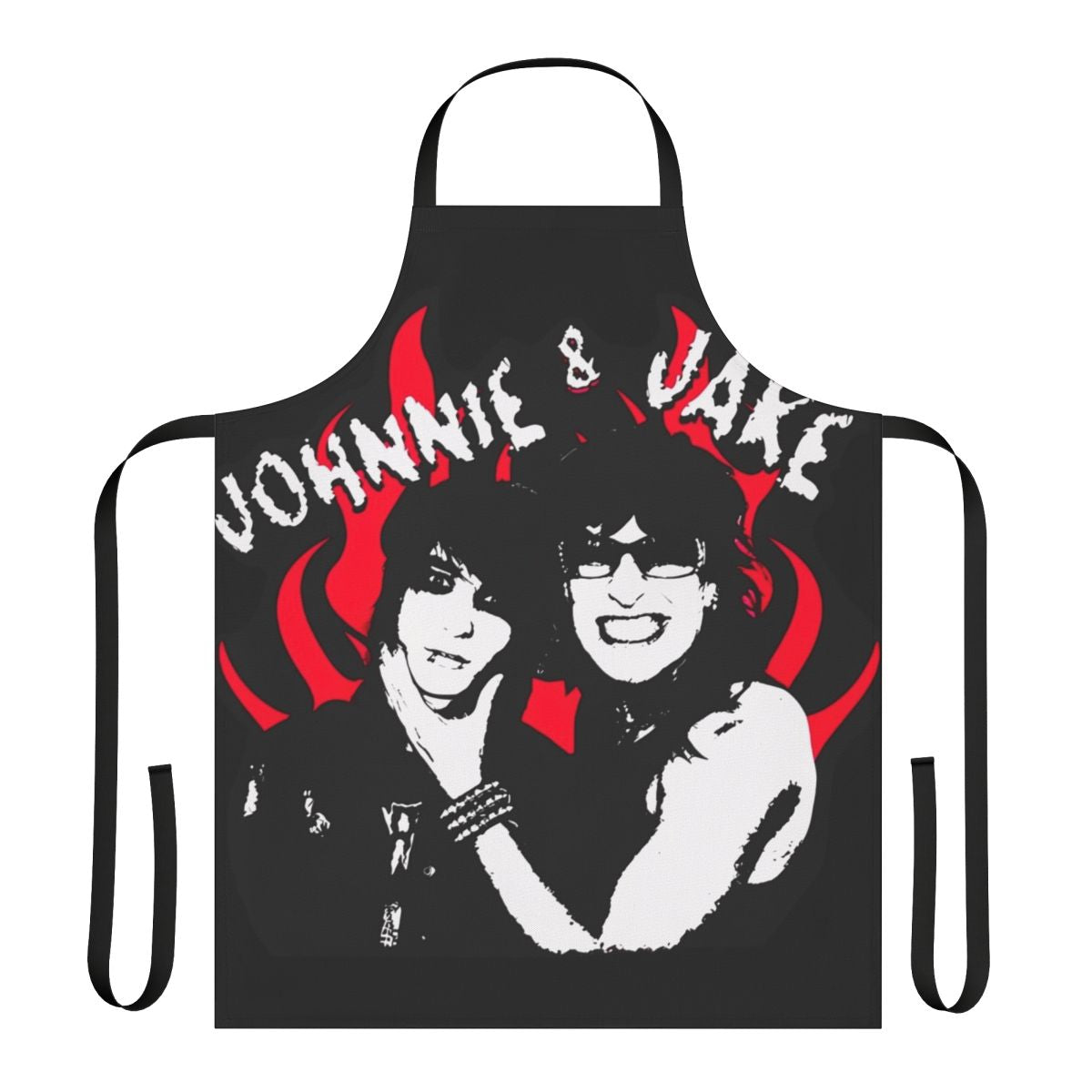 Jake and Johnnie-inspired flames design apron