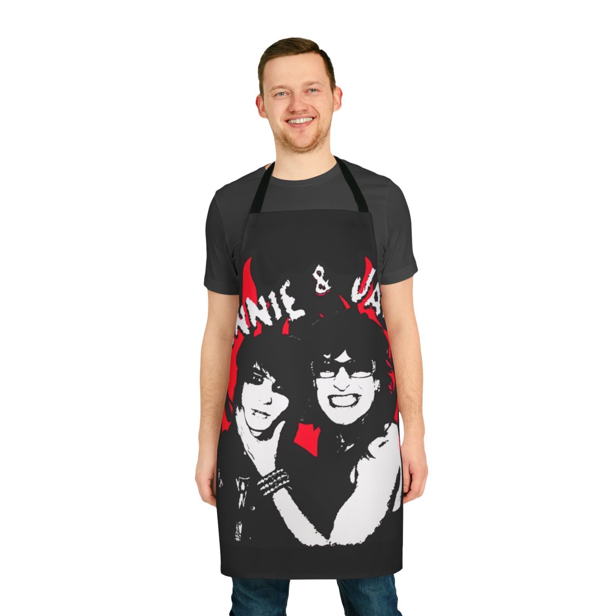 Jake and Johnnie-inspired flames design apron