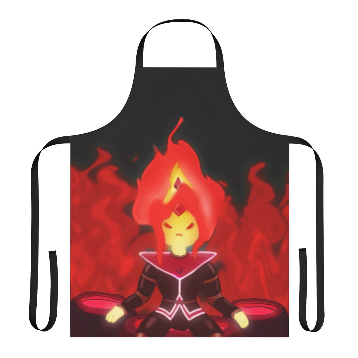 Apron featuring the character Flame Princess from the cartoon series Adventure Time
