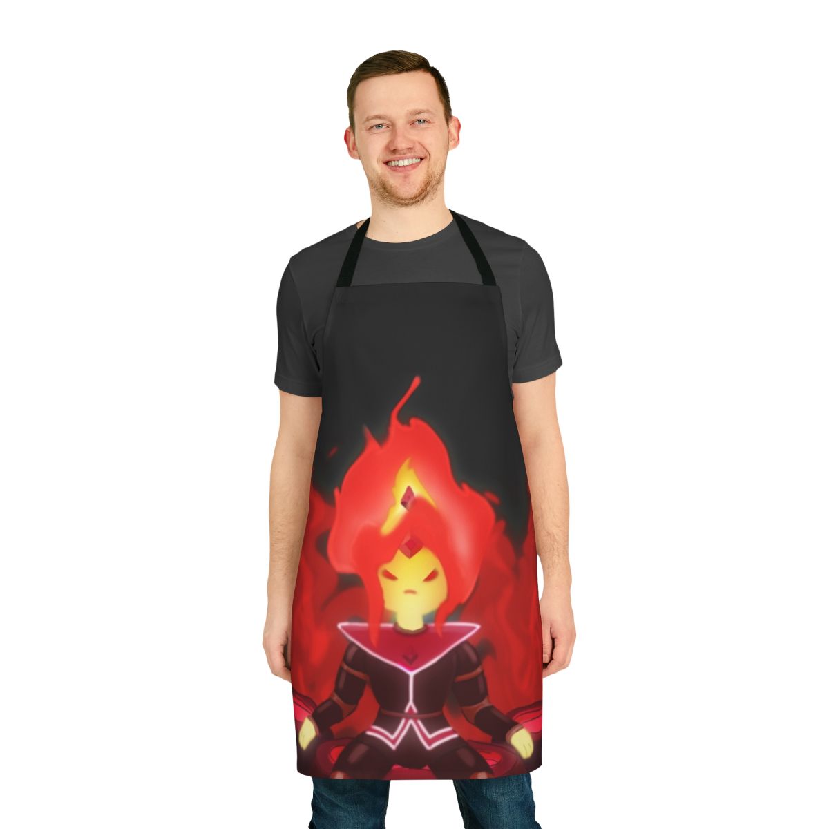 Apron featuring the character Flame Princess from the cartoon series Adventure Time