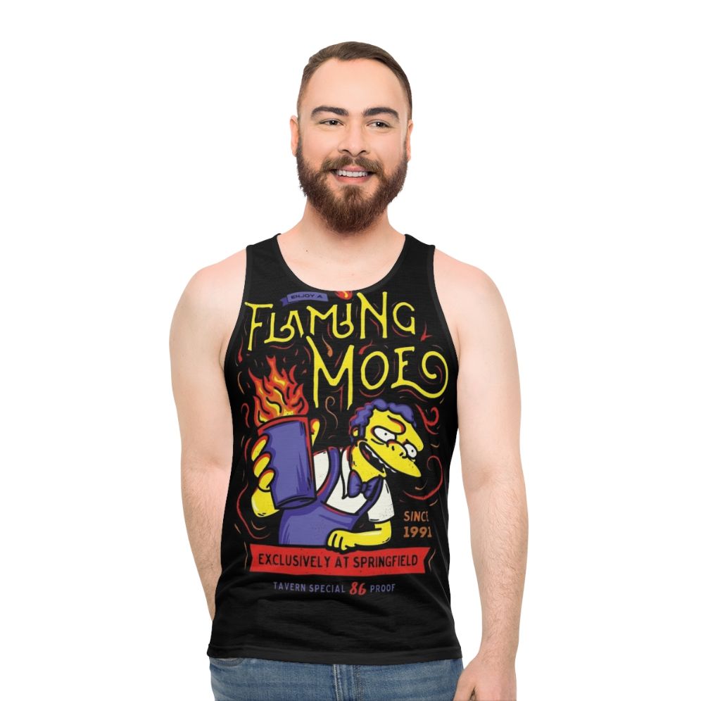 Flaming drink unisex tank top
