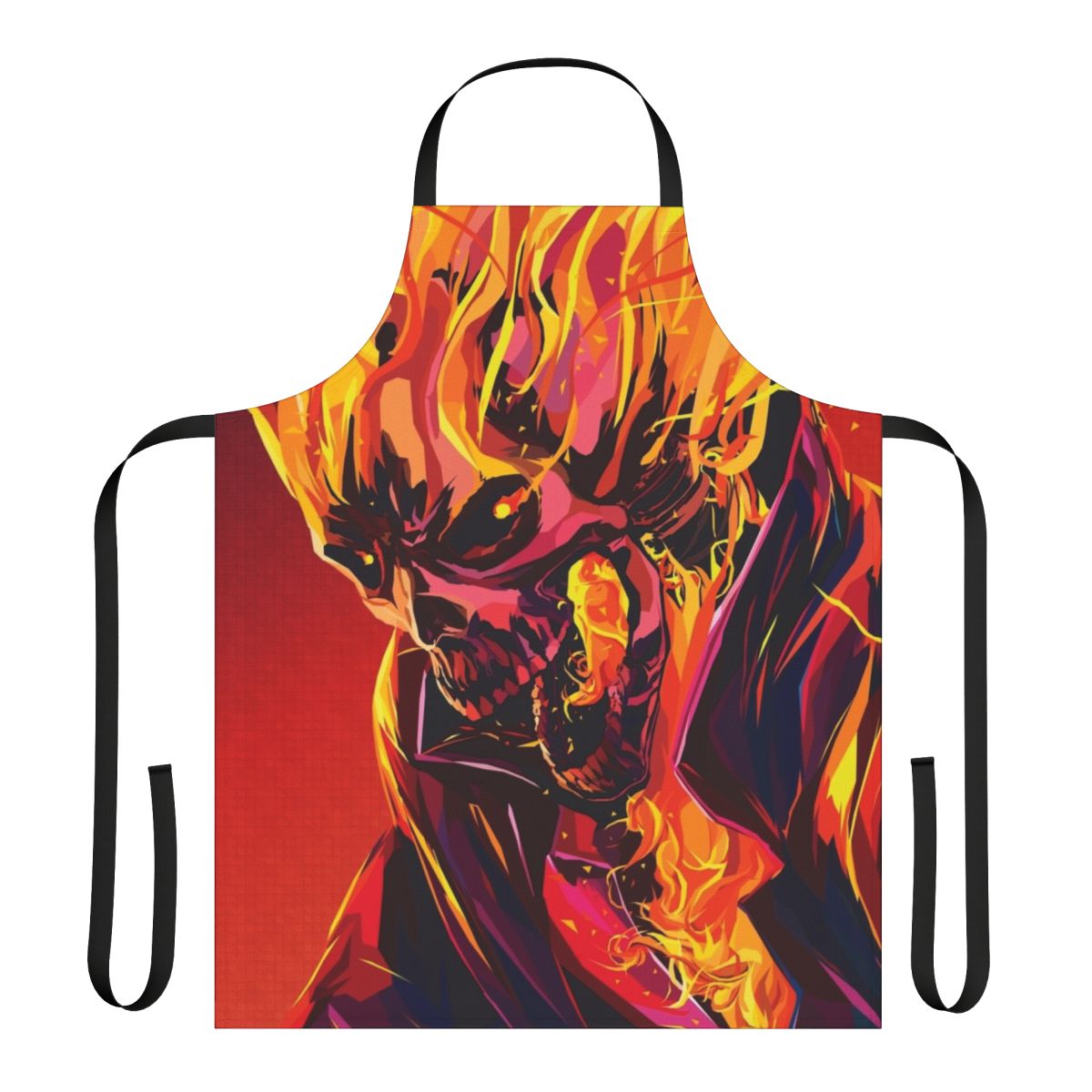 Flaming skull design Ghost Rider inspired apron