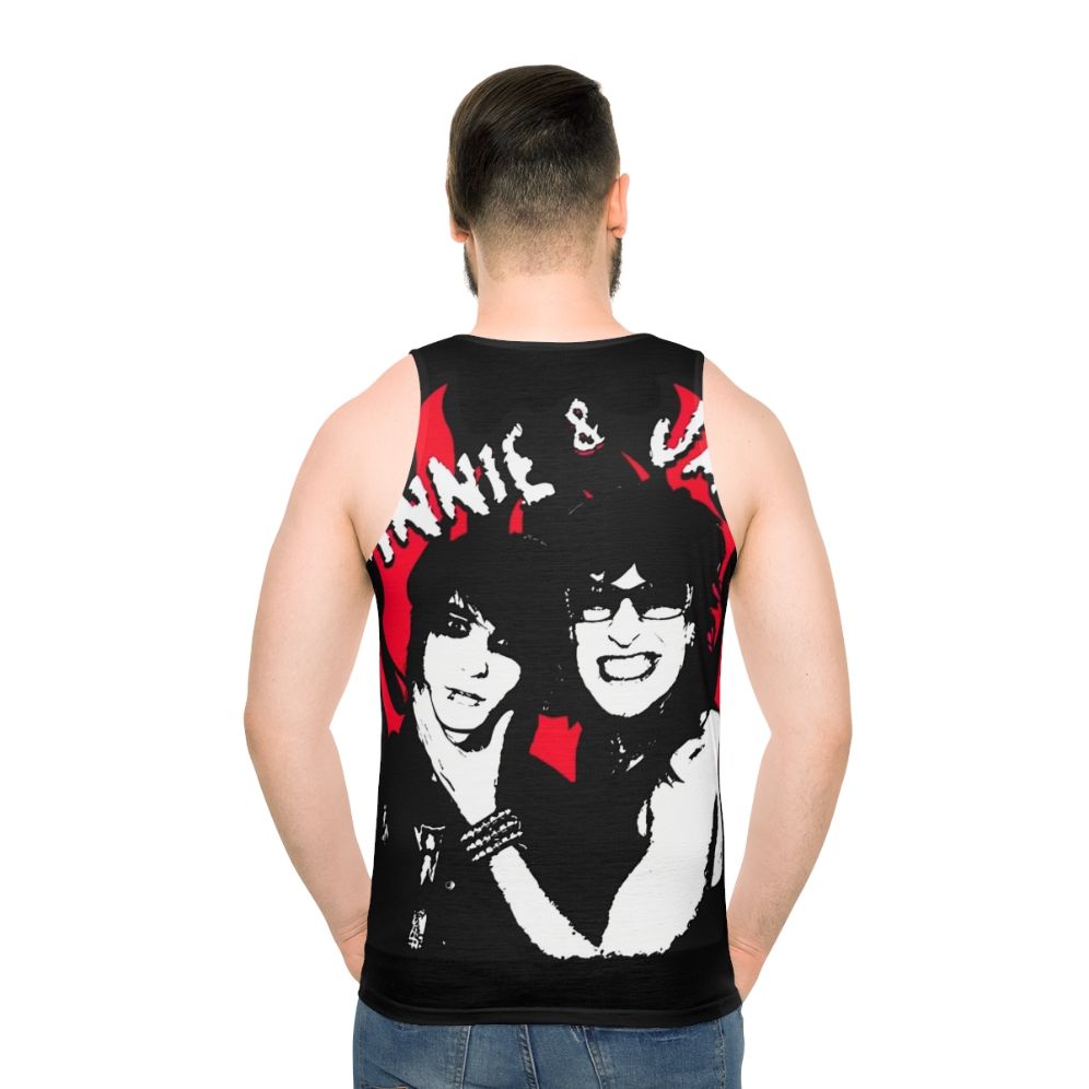 Unisex tank top with flames design featuring Jake Webber and Johnnie Guilbert