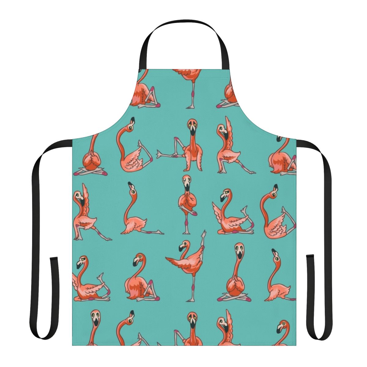 Flamingo print yoga and cooking apron for active and stylish individuals