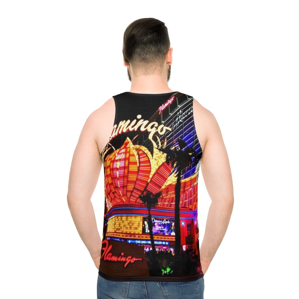 Flamingo Las Vegas neon sign unisex tank top