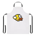 Flappy Bird inspired apron featuring pixel art design