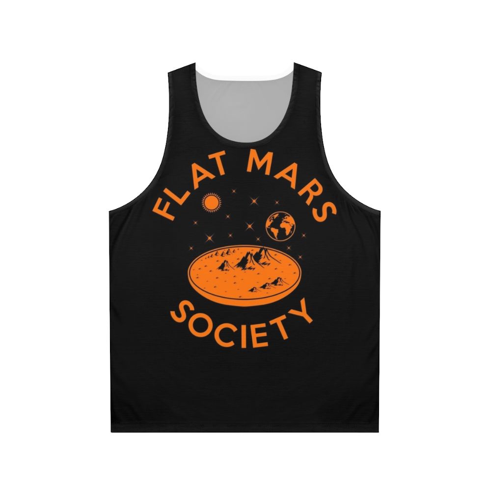 Flat Mars Society Unisex Tank Top featuring space exploration and astronomy design