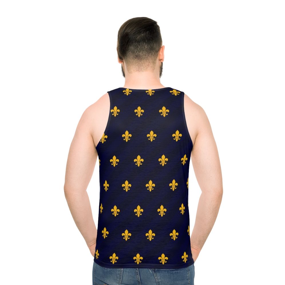 Fleur de Lys Gold Blue Unisex Tank Top