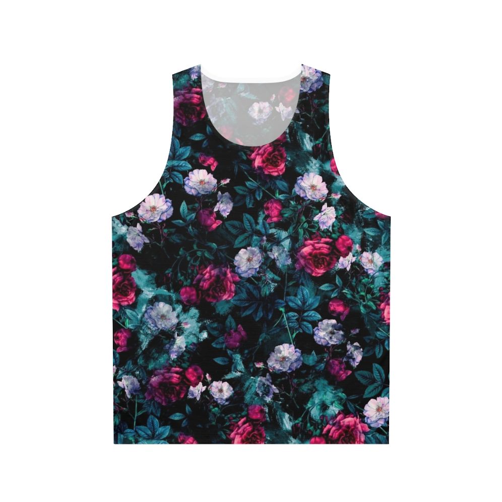 Floral abstract tank top with rose pattern