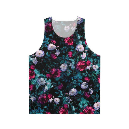 Floral abstract tank top with rose pattern