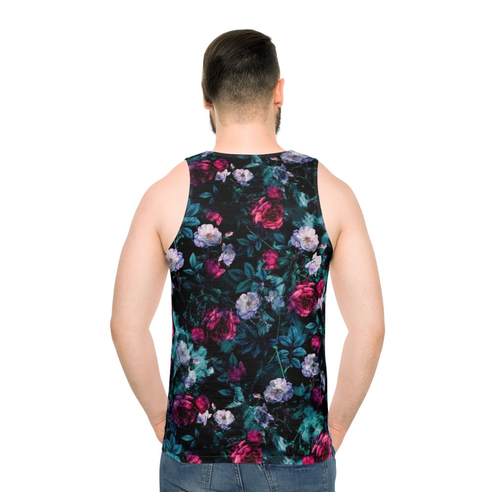Floral abstract tank top with rose pattern