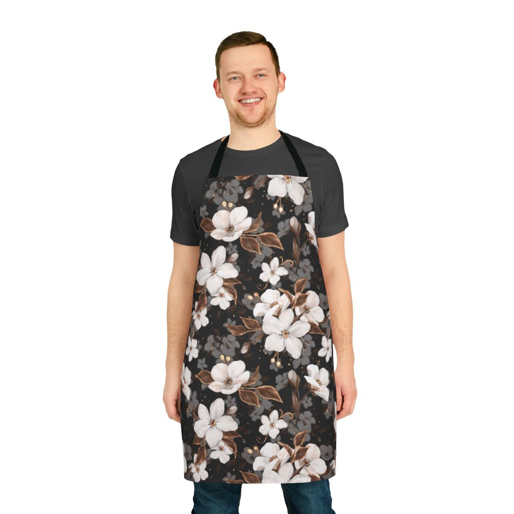 Floral apron featuring a beautiful apple blossom pattern