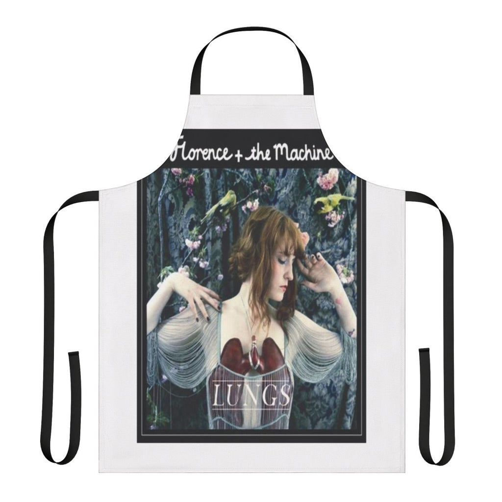 Floral apron with a design inspired by the indie music of Florence and the Machine