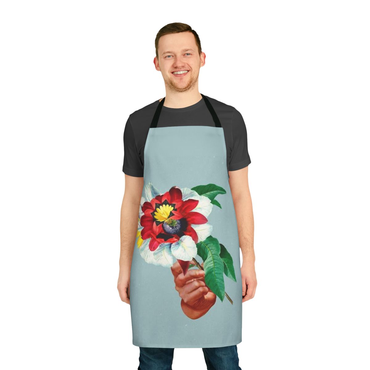 Floral hand apron featuring a design inspired by Maribou State's 'Kingdoms in Colour' album