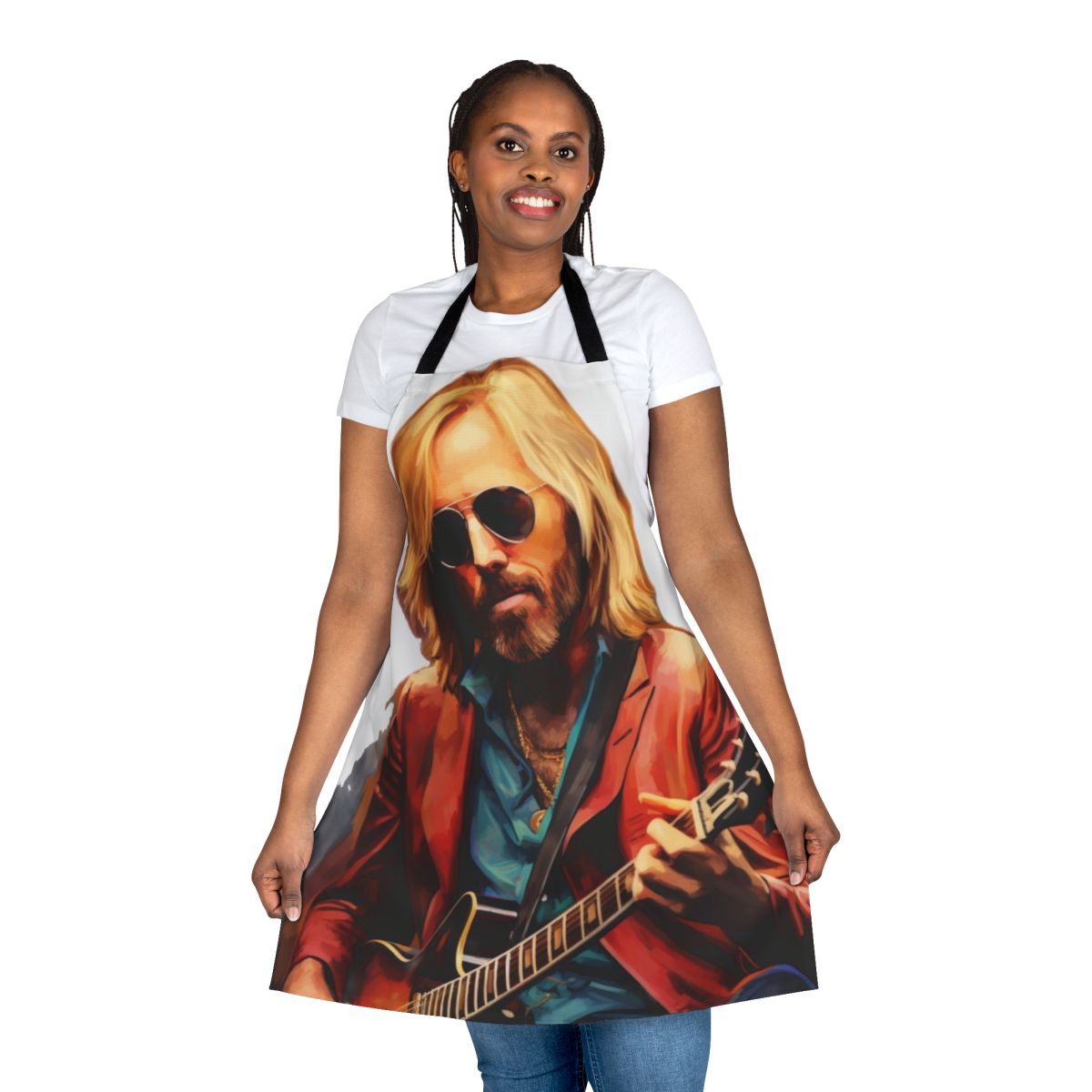 Floral apron with a design inspired by the iconic Tom Petty song "You Belong Among the Wildflowers"